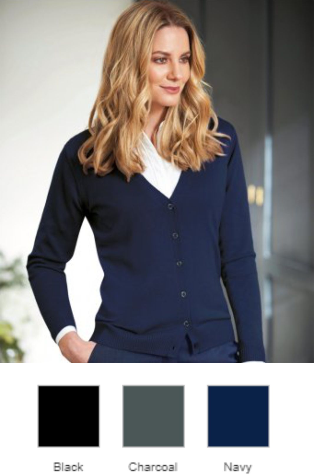 BK554 Brook Taverner Ladies Augusta V Neck Cardigan  BK554 Brook Taverner Ladies Augusta V Neck Cardigan